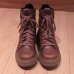 Sorel Brown Leather Combat Boots